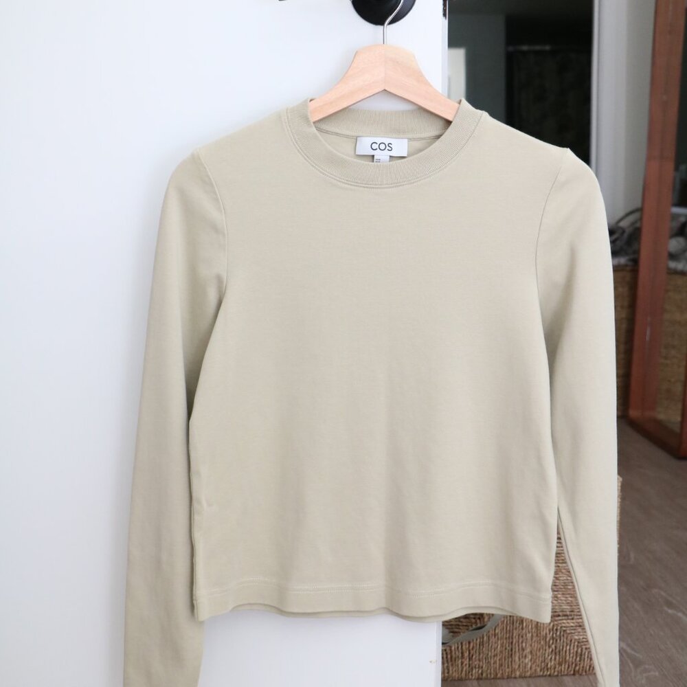 COS Long Sleeve Tee in Light Sage